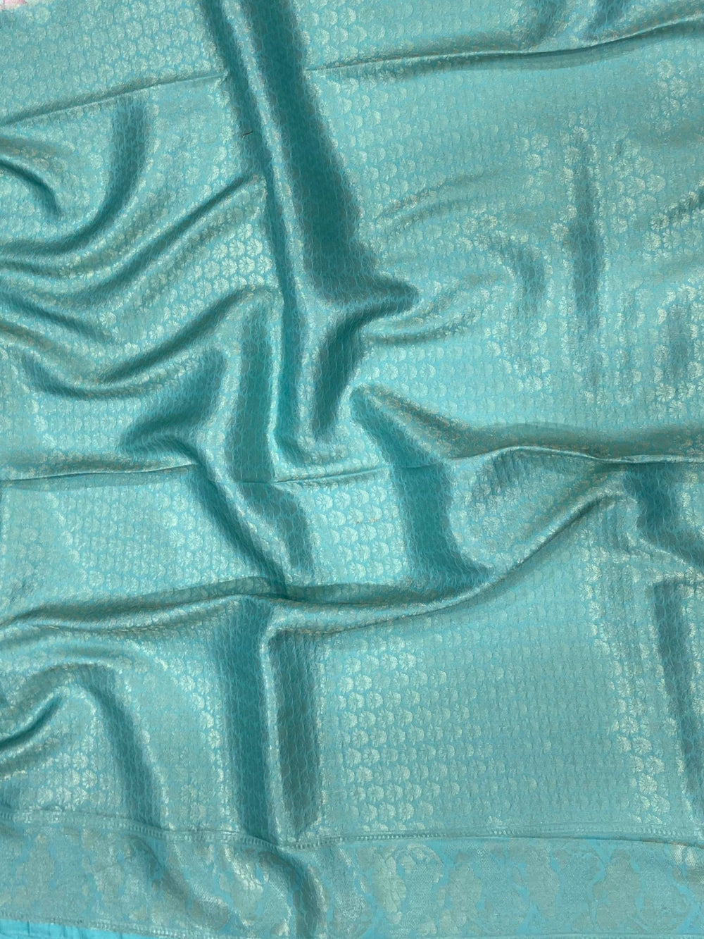 Sky Blue Kanjivaram Silk Digital Print Saree