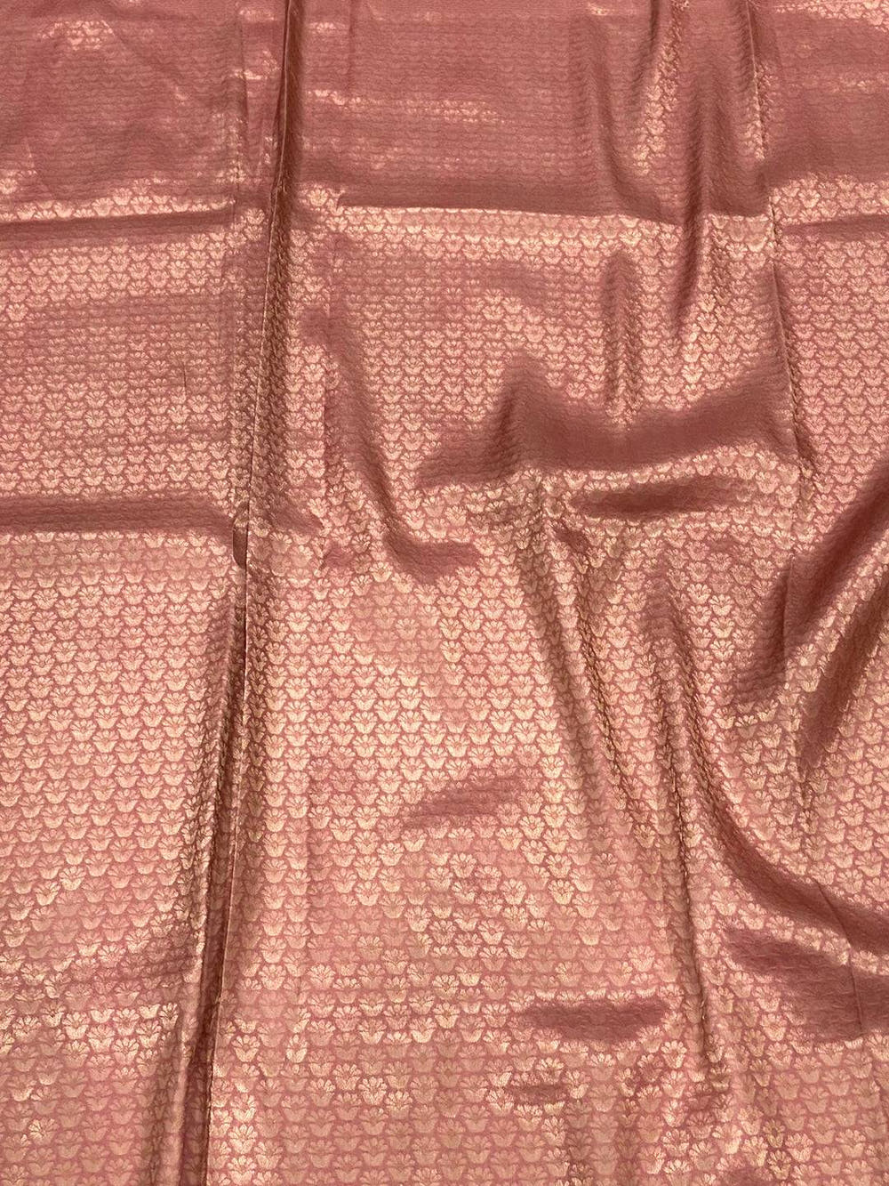 Rust Pink Kanjivaram Silk Digital Print Saree