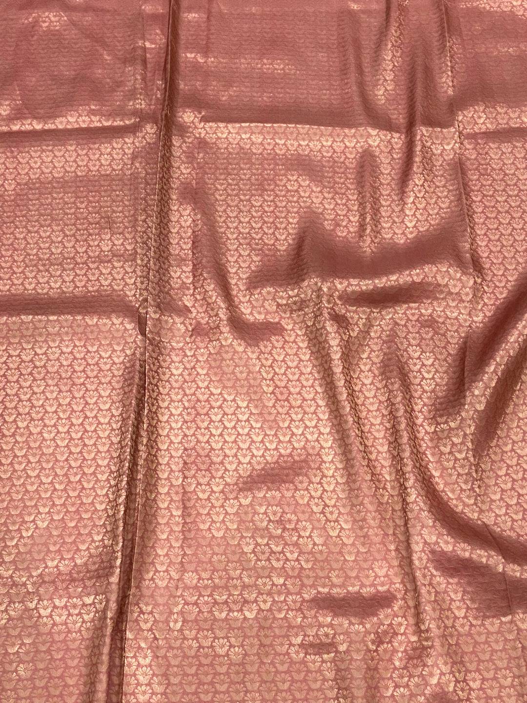 Rust Pink Kanjivaram Silk Digital Print Saree