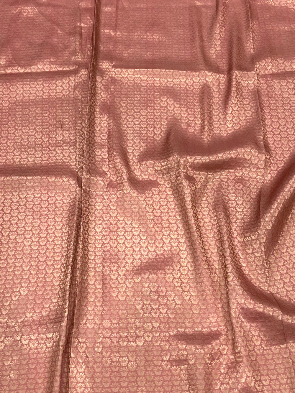 Rust Pink Kanjivaram Silk Digital Print Saree