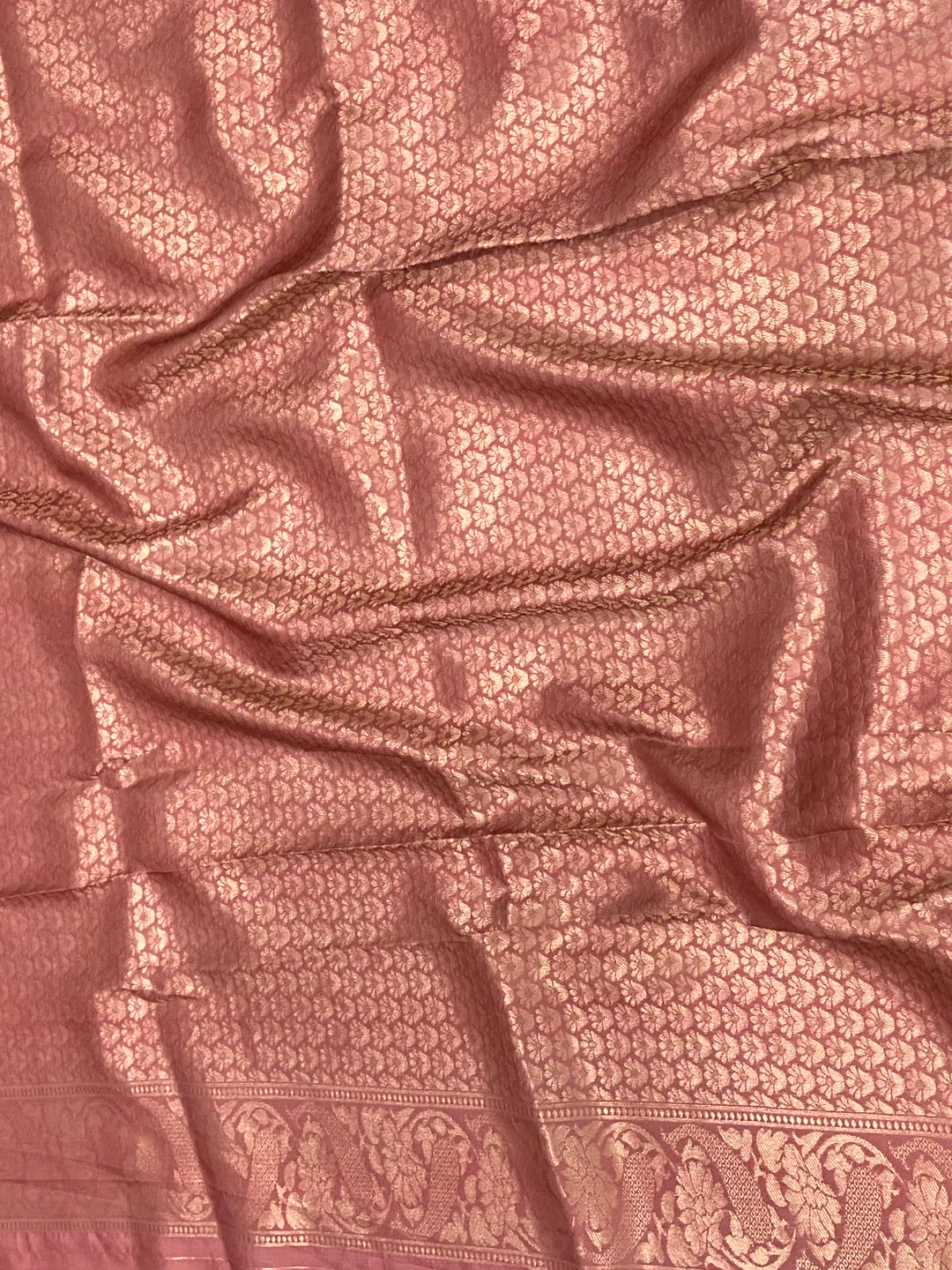 Rust Red Kanjivaram Silk Digital Print Saree