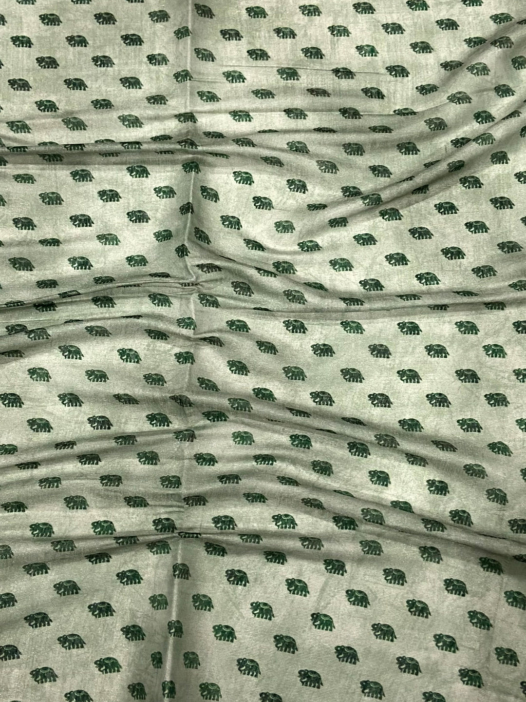 Sage Green Warli Art Tissue Chanderi Saree