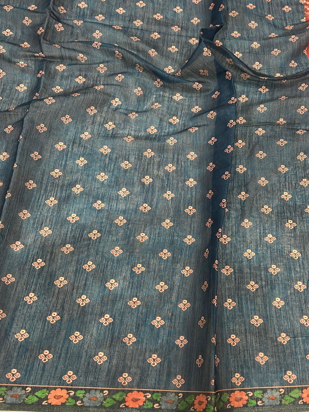 Red Tissue Bandhej Kalamkari Saree