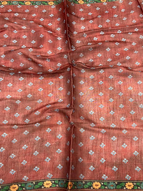 Blue Tissue Bandhej Kalamkari Saree