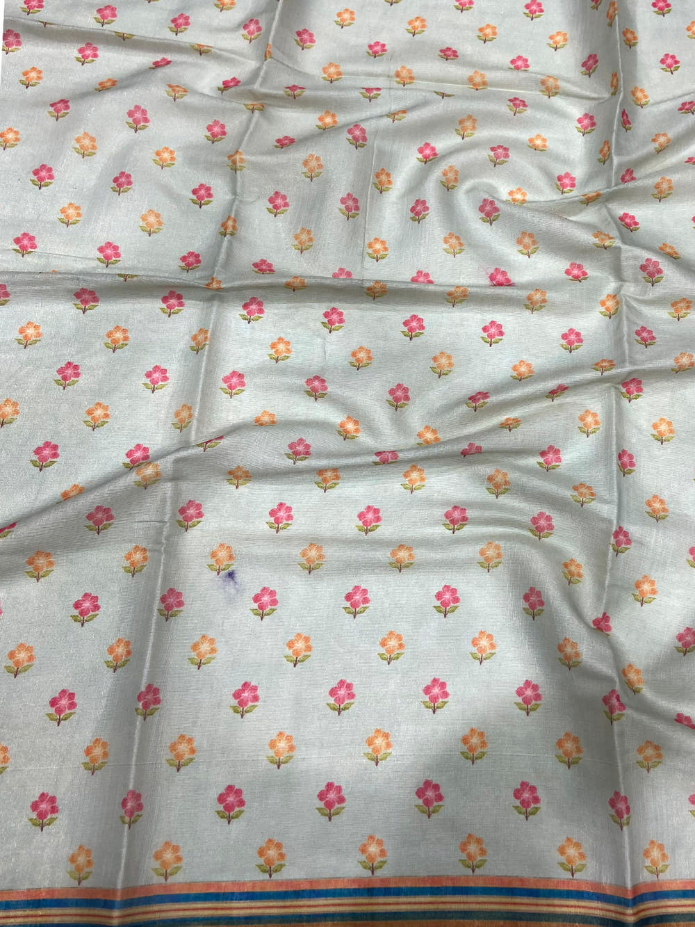 Floral Grace Green Chanderi Saree