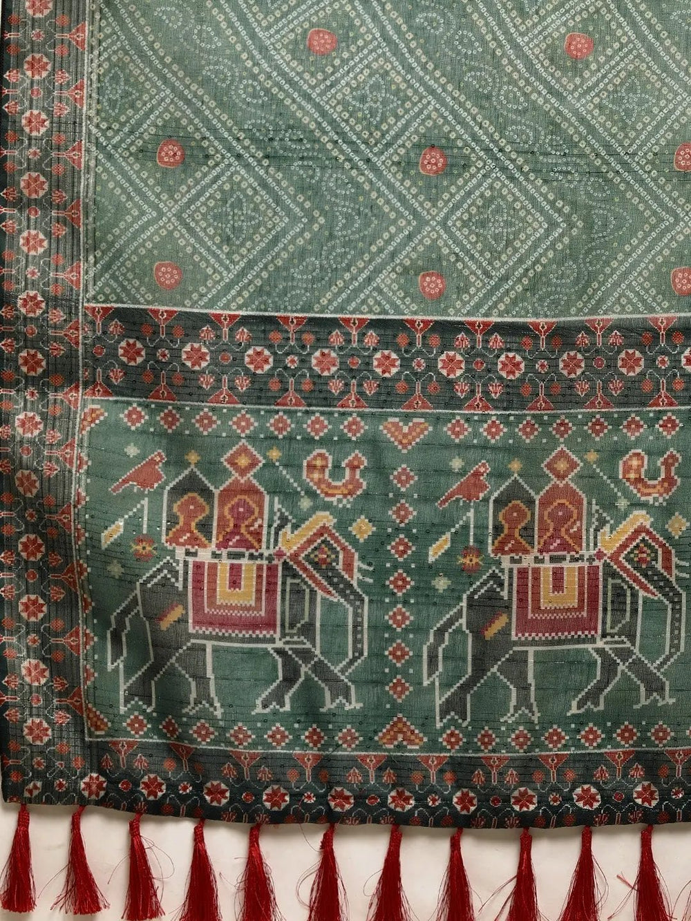 Soft Linen Kalamkari Block Print Sarees