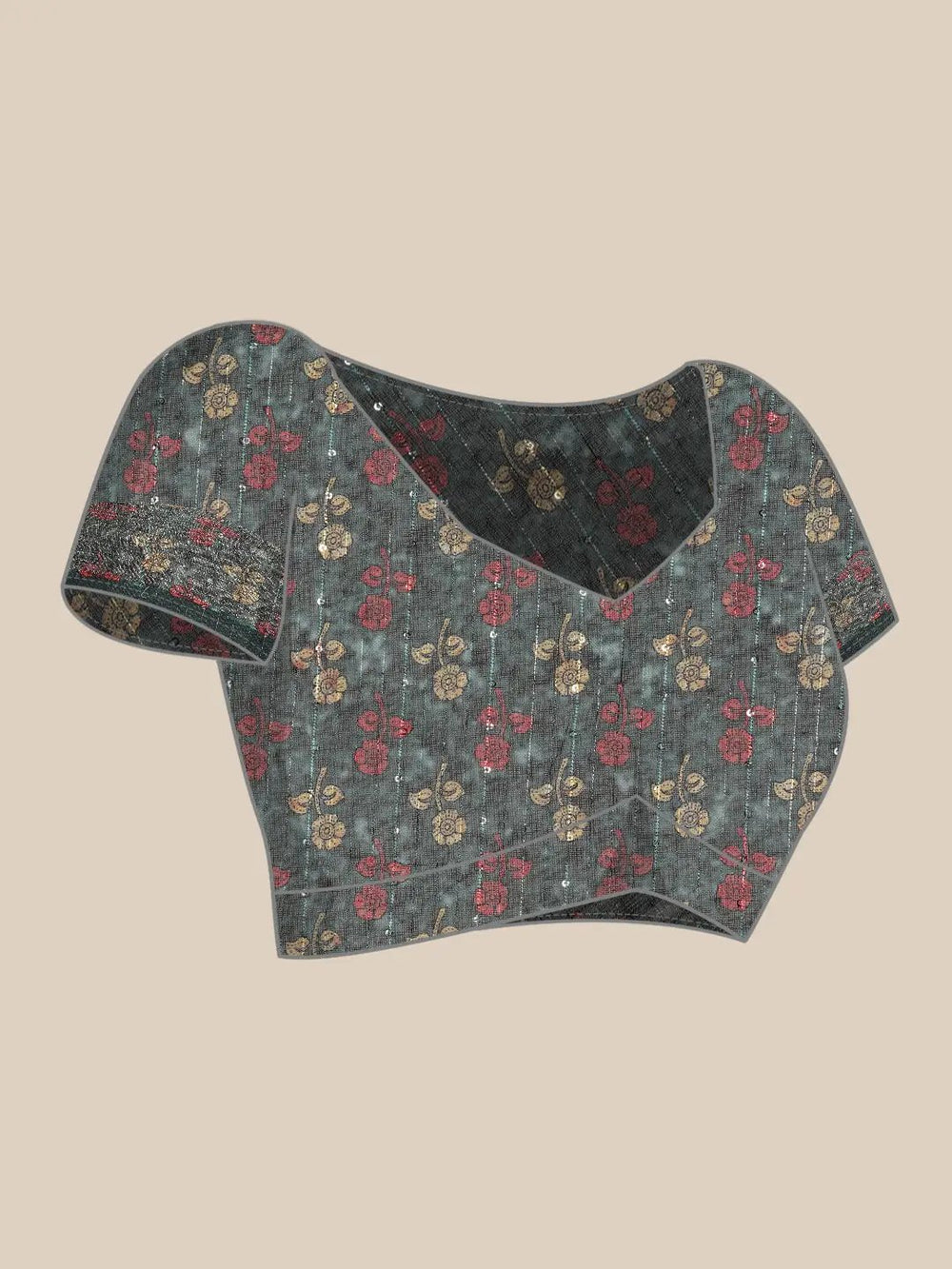 Beige Colour Soft Linen Kalamkari Block Print Saree