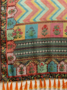 Soft Linen Kalamkari Block Print Sarees