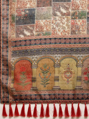 Soft Linen Kalamkari Block Print Sarees