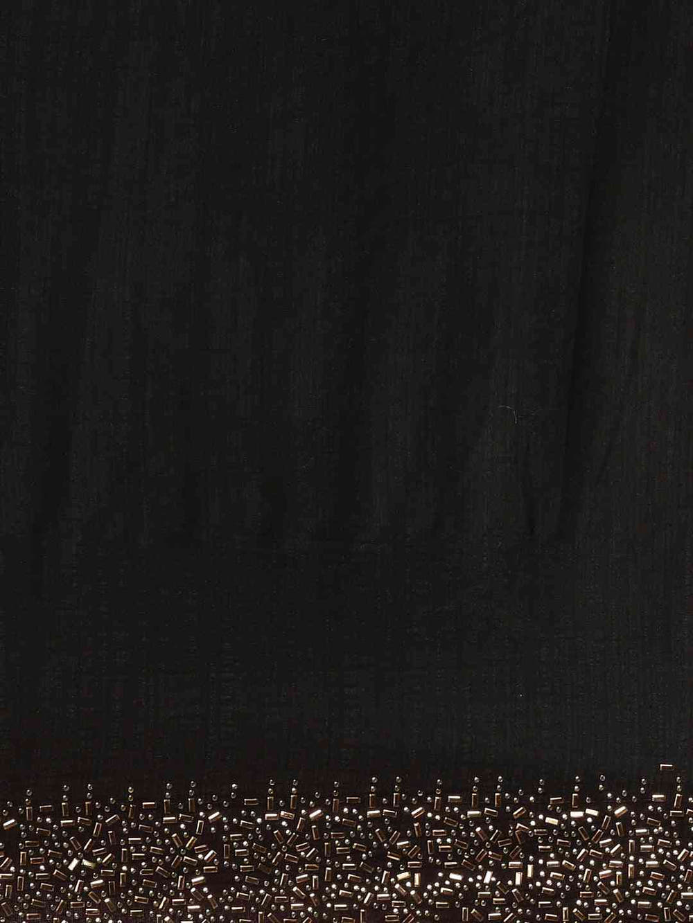 Black Colour Poly Silk Solid Saree with Embellished Border