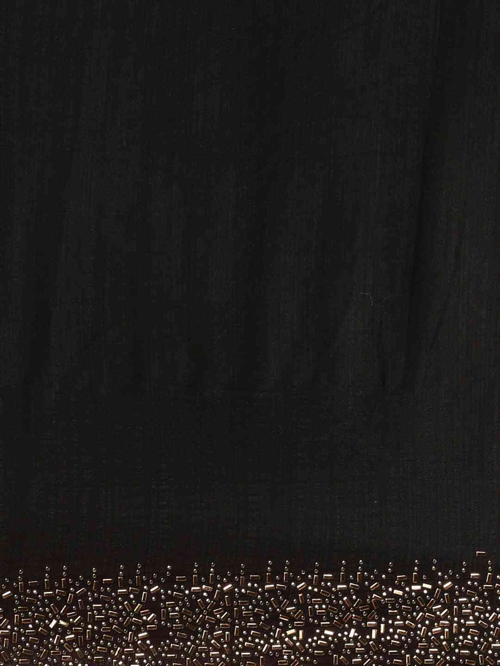 Black Colour Poly Silk Solid Saree with Embellished Border