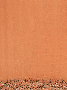 Peach Colour Poly Silk Solid Saree with Embellished Border
