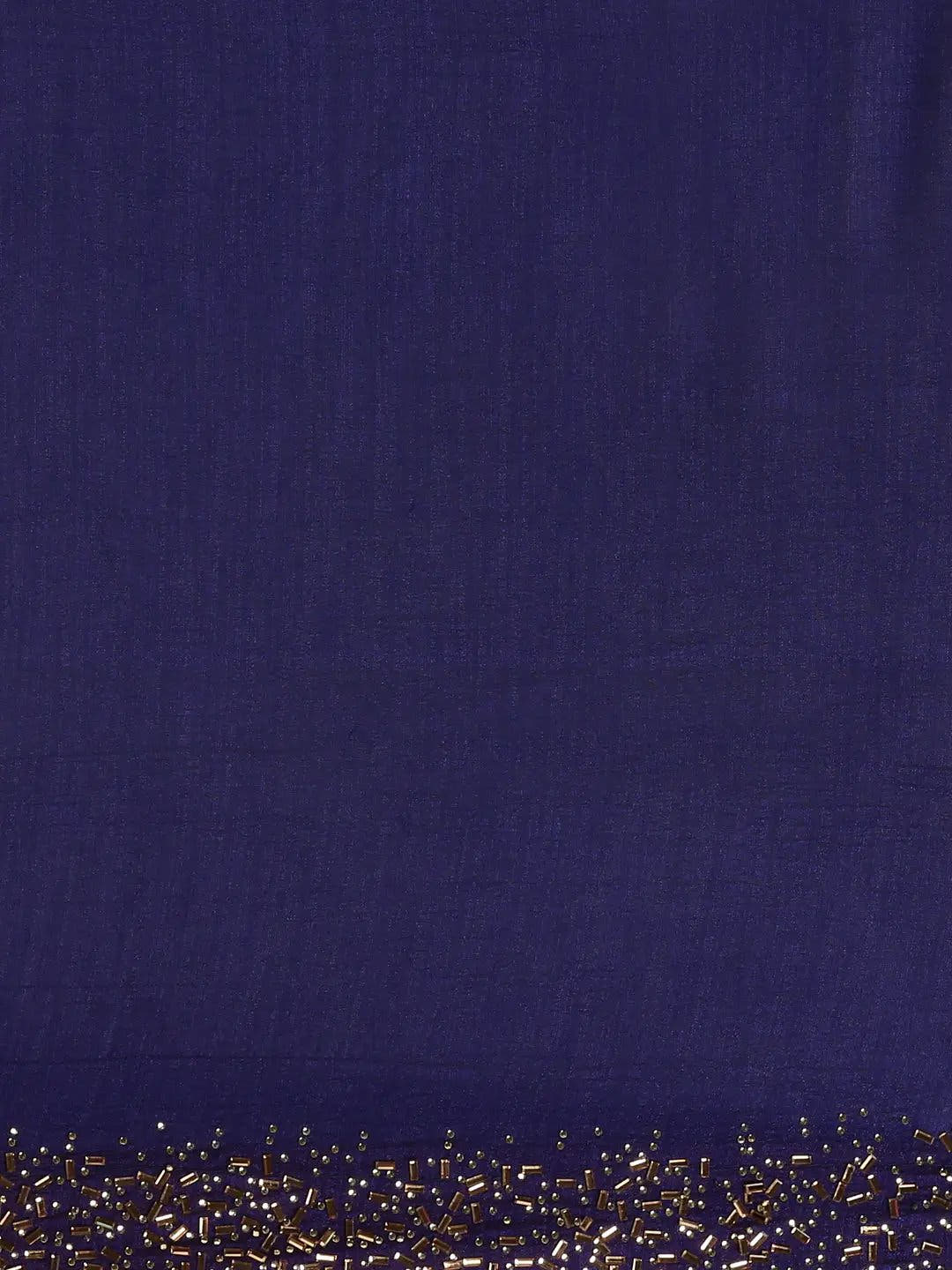 Blue Colour Poly Silk Solid Saree with Embellished Border