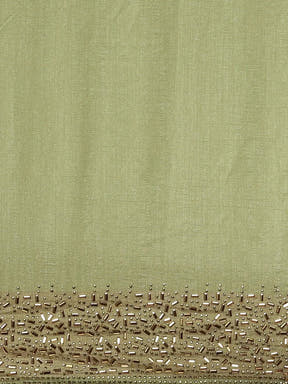 Green Colour Poly Silk Solid Saree with Embellished Border 