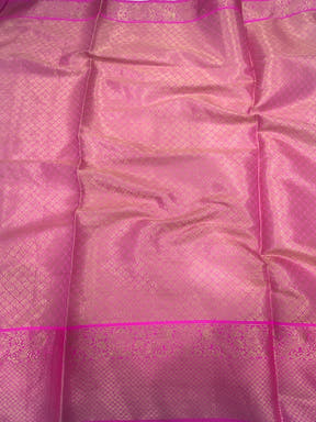 Aqua Kanjivaram Silk Golden Zari Weaving Saree
