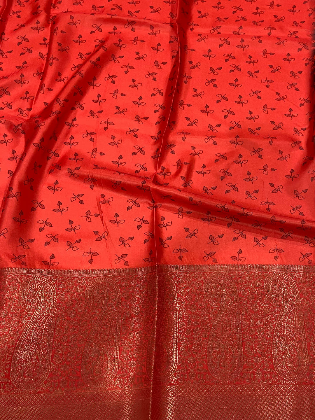 Black Satin Pichwai Print Saree
