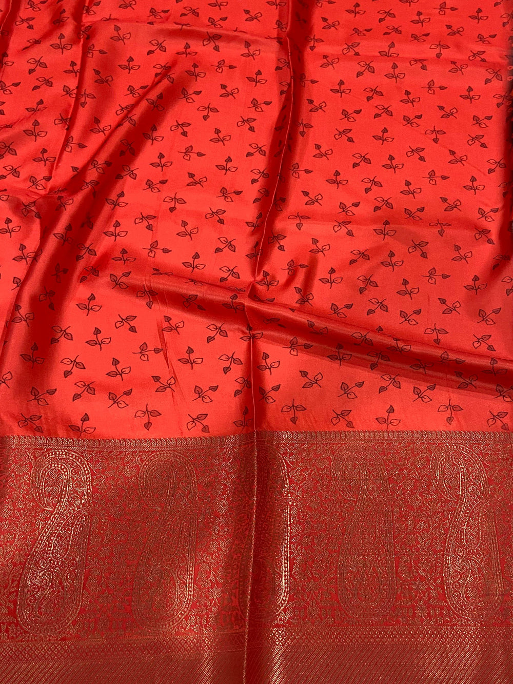 Black Satin Pichwai Print Saree