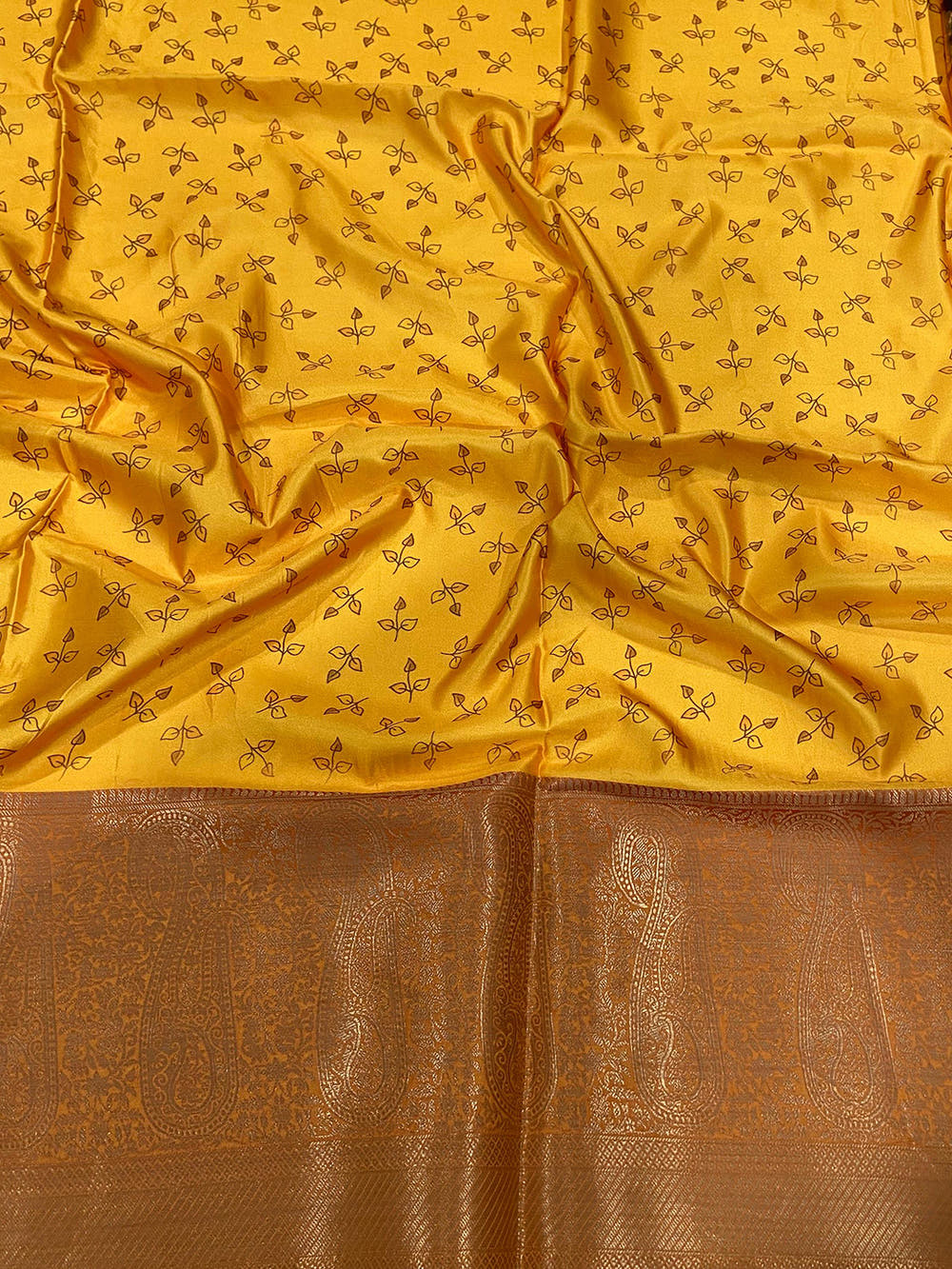 Wine Satin Pichwai Print Saree