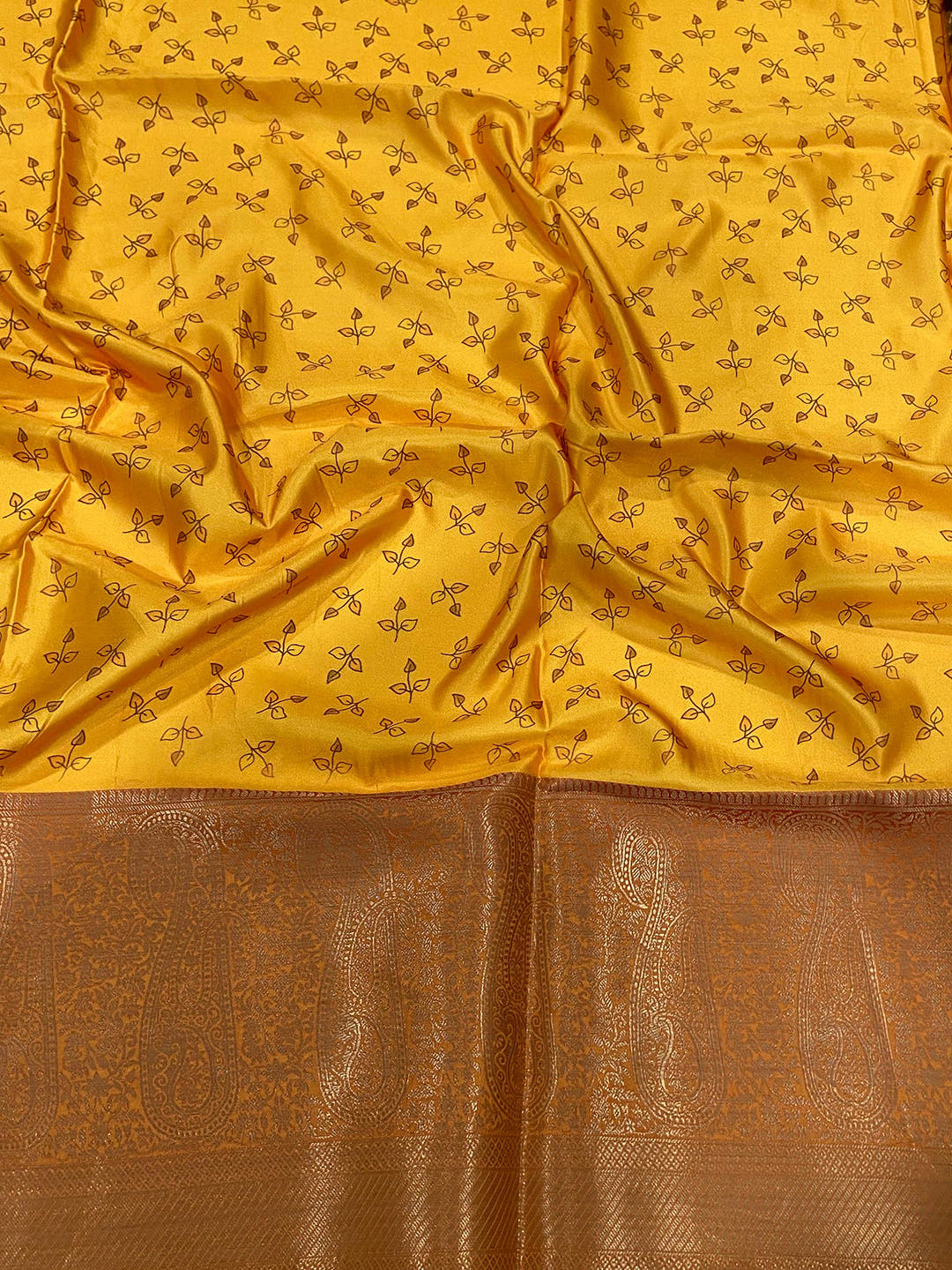 Wine Satin Pichwai Print Saree