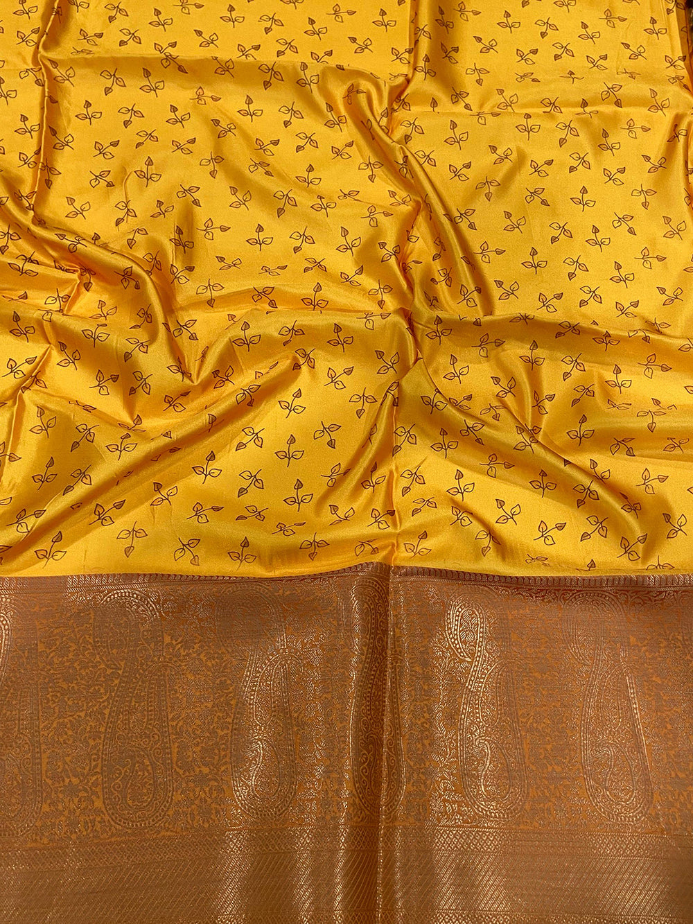 Wine Satin Pichwai Print Saree