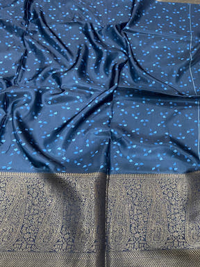 Yellow Satin Pichwai Print Saree