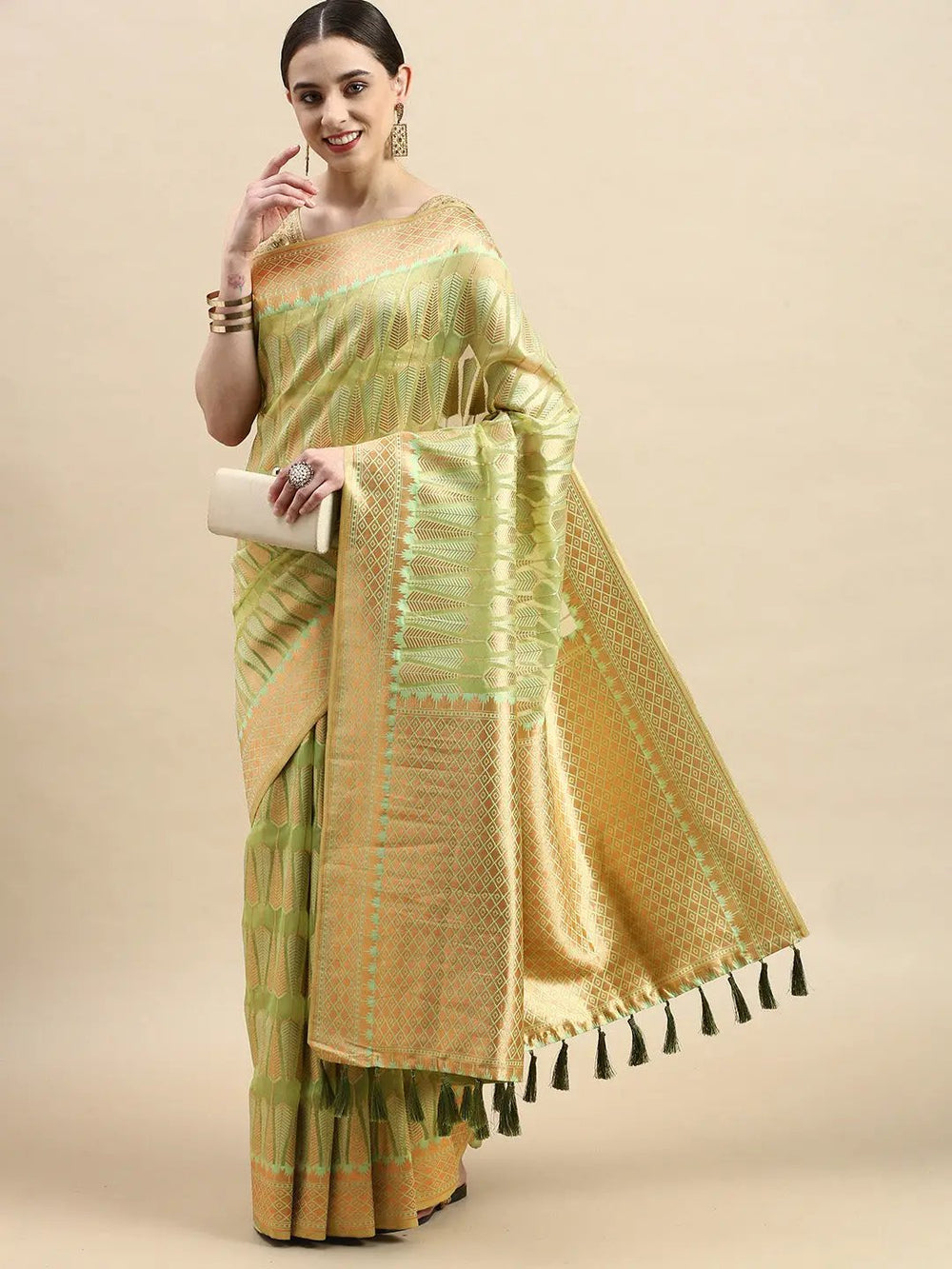  Pure Organza Banarasi Zari Motif Designer Saree 