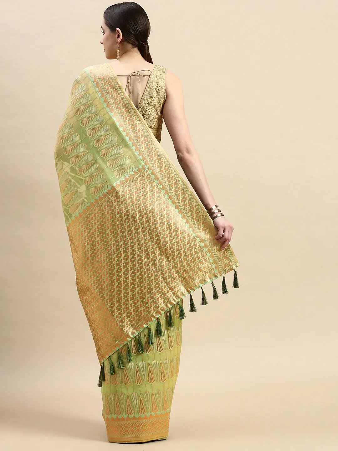  Pure Organza Banarasi Zari Motif Designer Saree 
