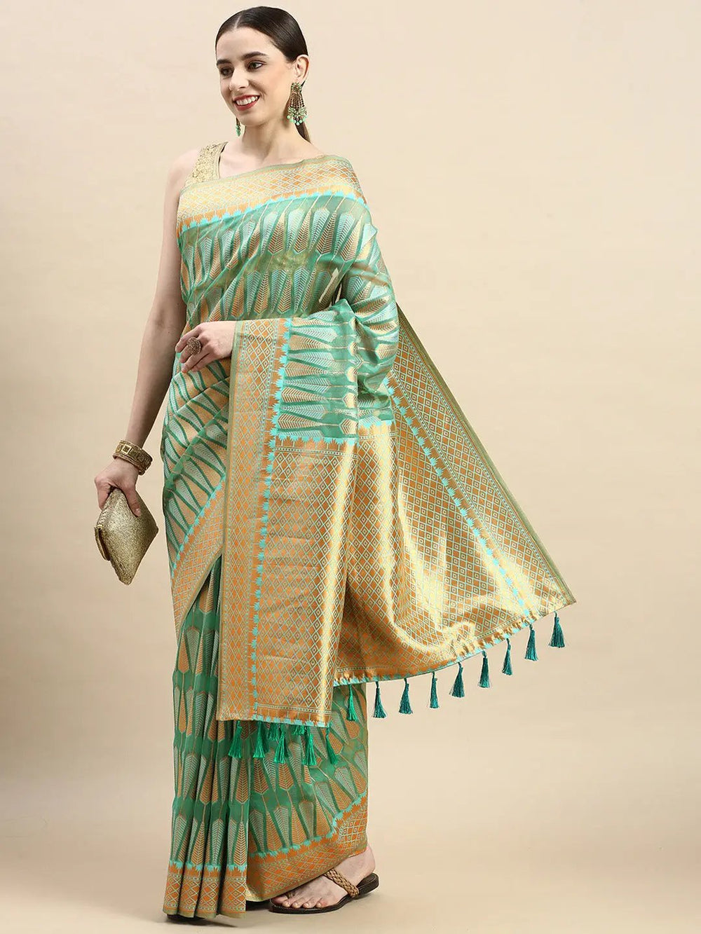  Pure Organza Banarasi Zari Motif Designer Saree 