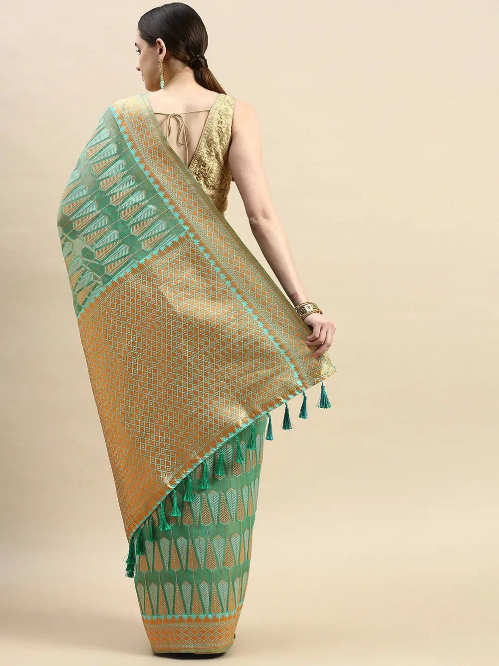  Pure Organza Banarasi Zari Motif Designer Saree 