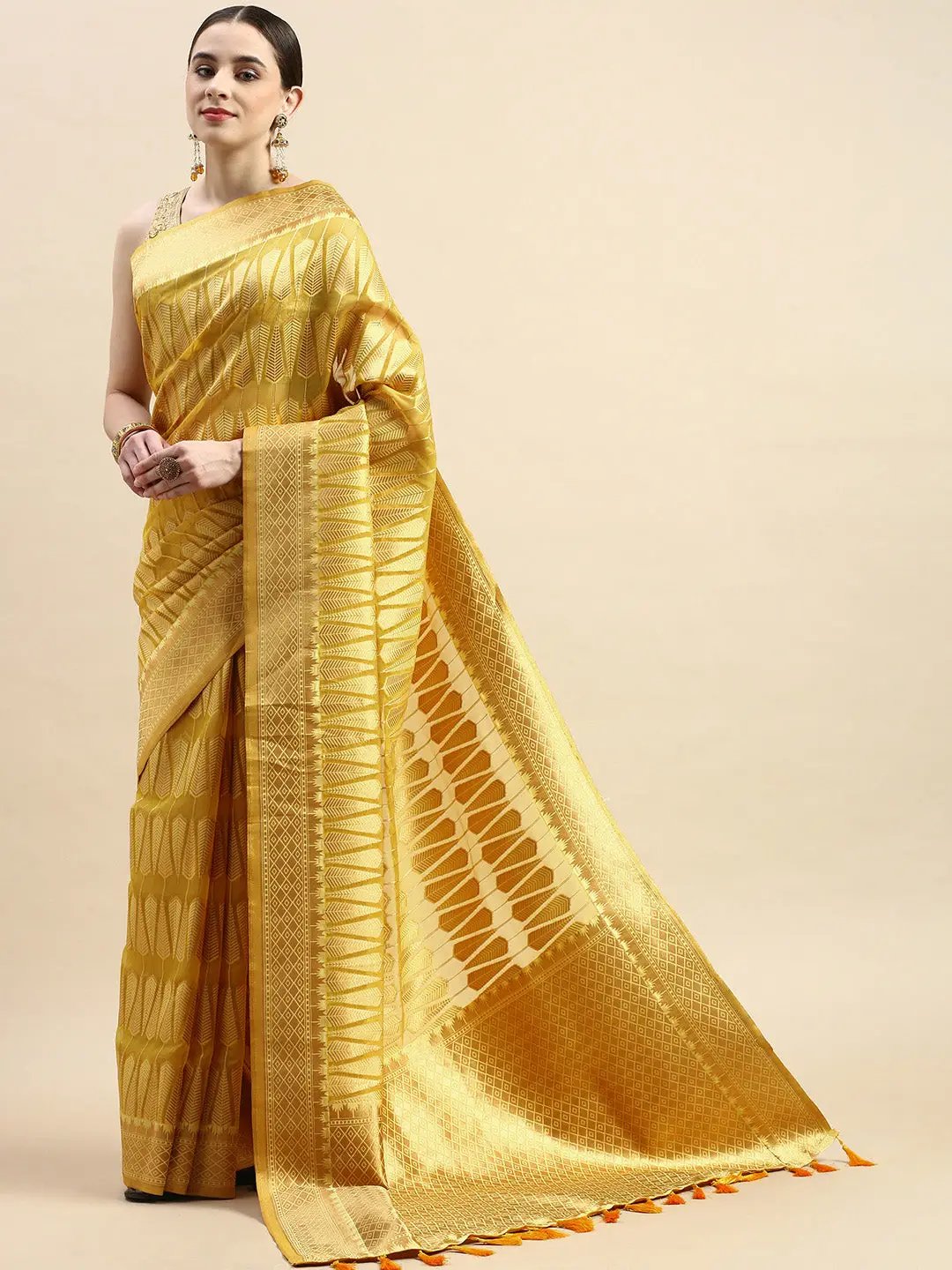  Pure Organza Banarasi Zari Motif Designer Saree 