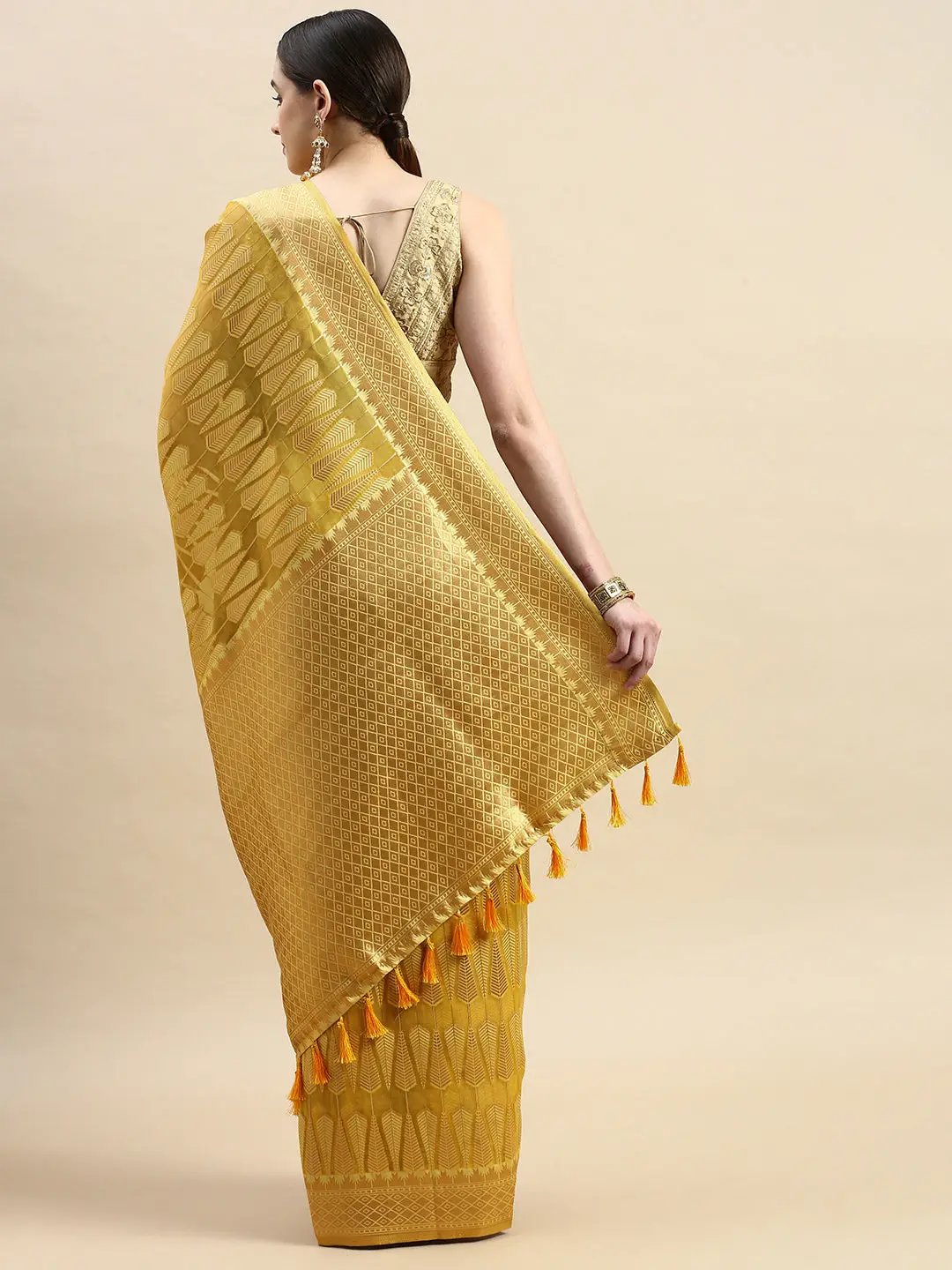  Pure Organza Banarasi Zari Motif Designer Saree 