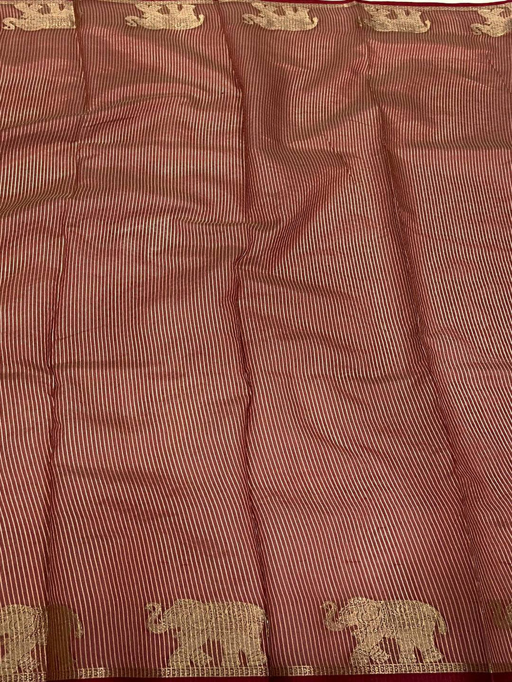 Cream Pure Silk Bandhani Butti Saree

