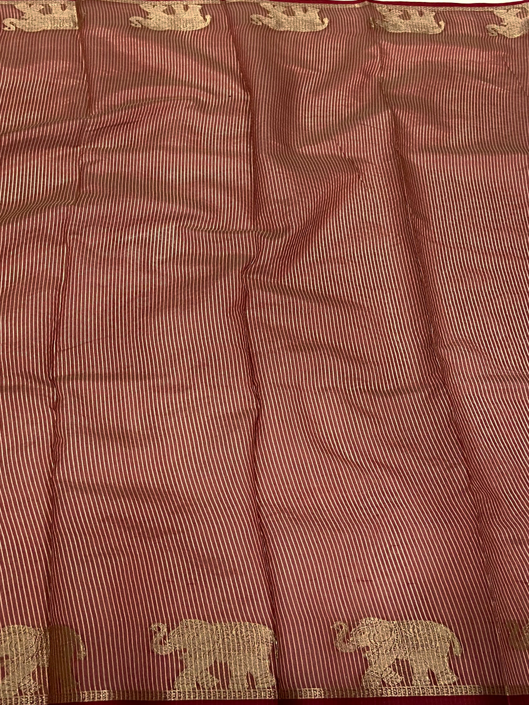 Cream Pure Silk Bandhani Butti Saree