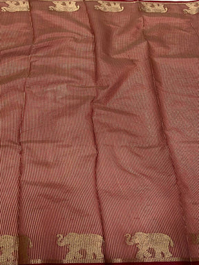 Cream Pure Silk Bandhani Butti Saree

