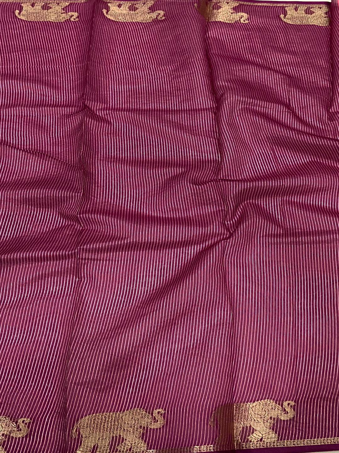 Pink Pure Silk Bandhani Butti Saree


