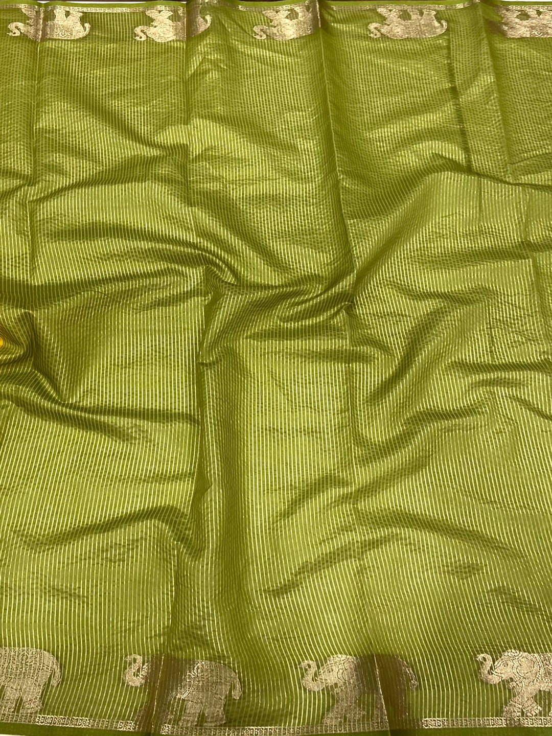 Yellow Pure Silk Bandhani Butti Saree