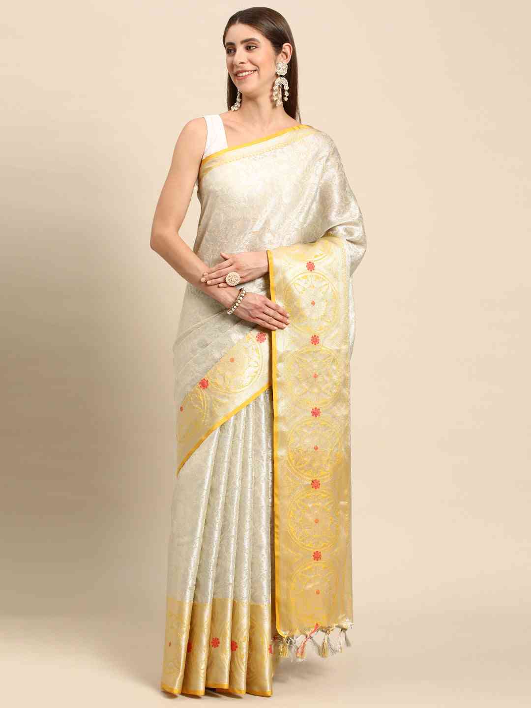  Latest Pure Kota Zari Silk Saree With Ethnic Motifs