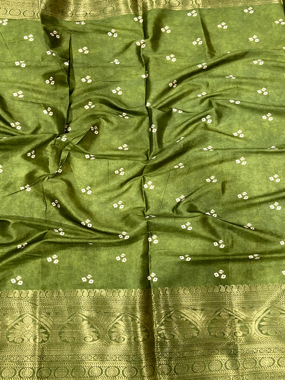 Kalamkari Bandhani Soft Silk Saree