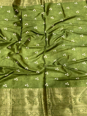 Kalamkari Bandhani Soft Silk Saree