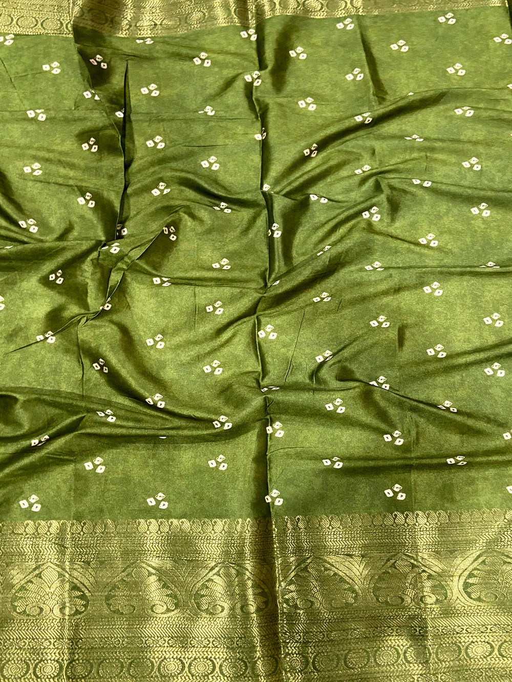 Kalamkari Bandhani Soft Silk Saree