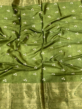Kalamkari Bandhani Soft Silk Saree