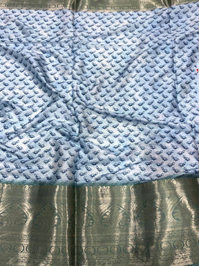  Sky Blue Pichwai Print Soft Silk Saree