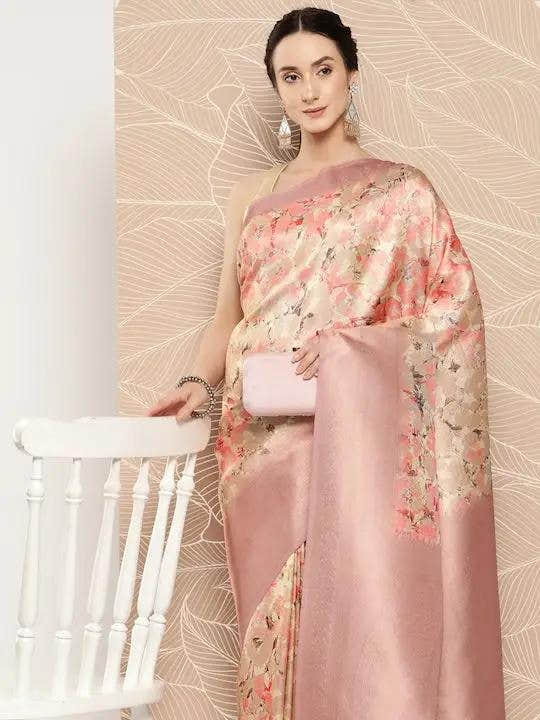 Banarasi Soft Silk Print Party Wear Saree