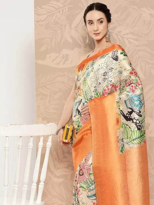 Banarasi Soft Silk Print Party Wear Saree