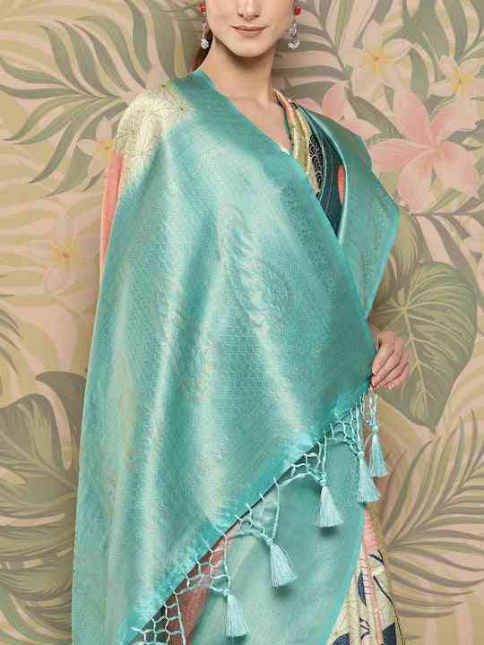  Banarasi soft silk sarees with intricate flower prints   collapse