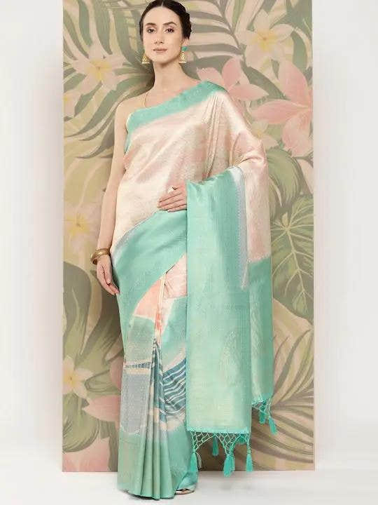 Banarasi Soft Silk Print Party Wear Saree