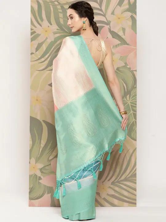 Banarasi soft silk sarees with intricate flower prints