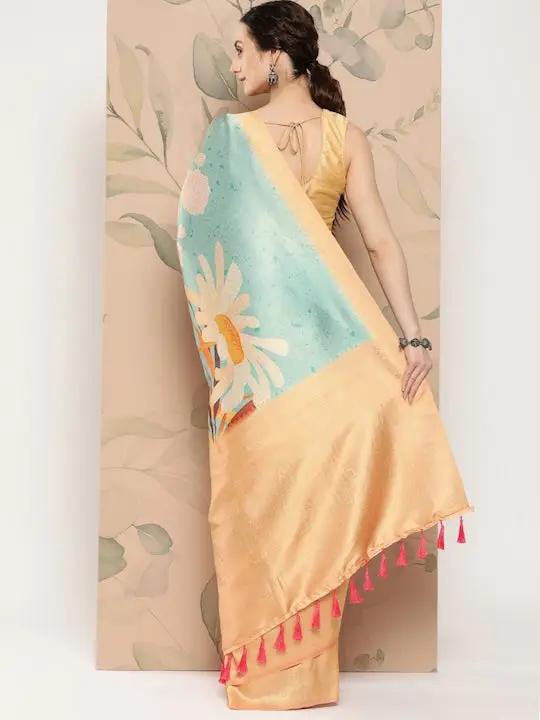 Banarasi soft silk sarees with intricate flower prints
