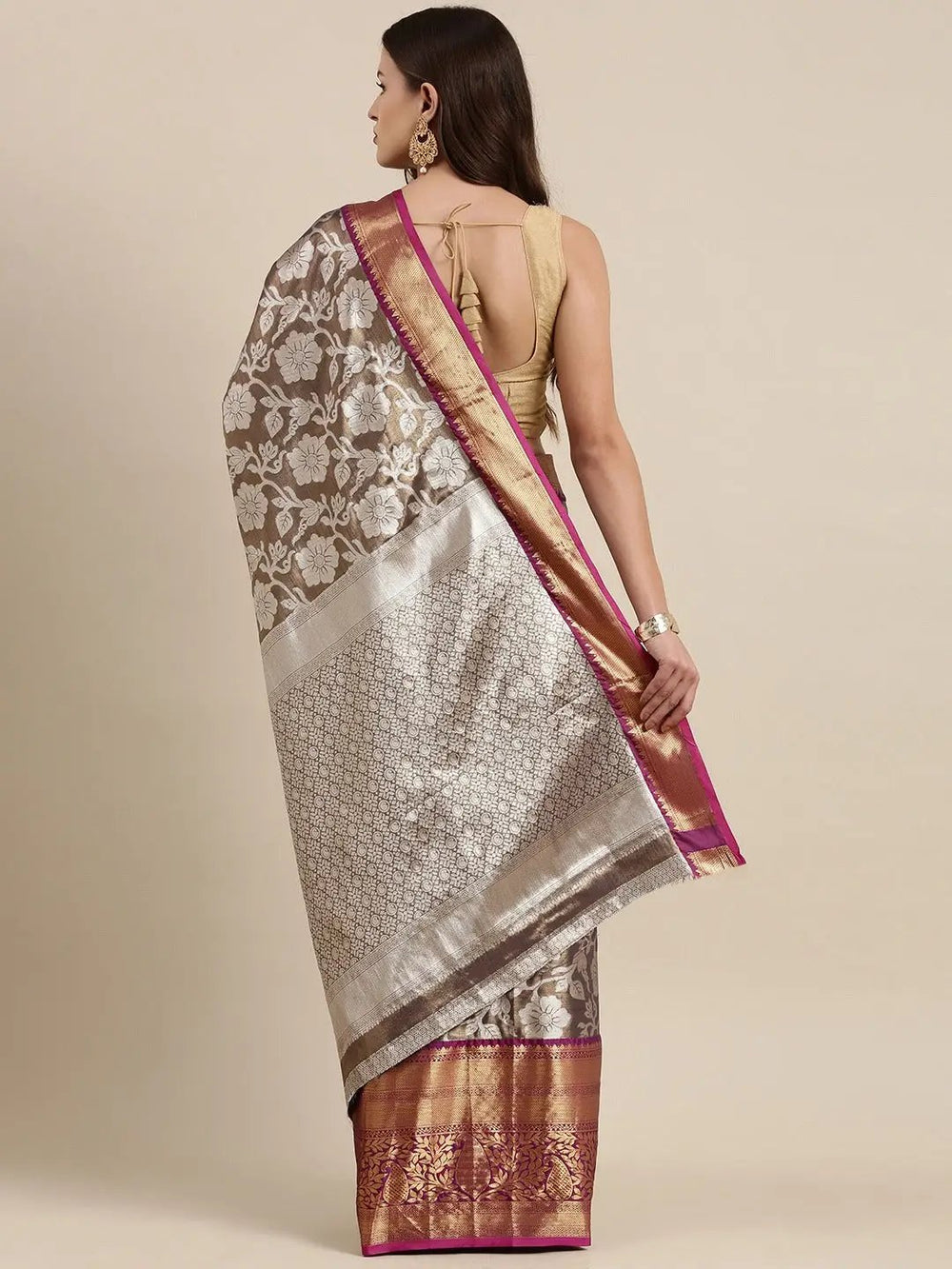 One Gram Gold Tissue Silk Saree With zari butti