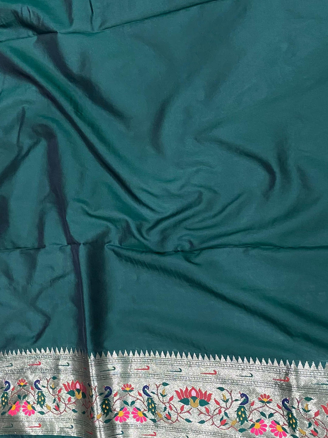 Green Yevla Paithani Meenakari Saree

